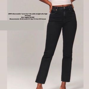 Abercrombie Curve Love Ankle Straight Ultra High Rise Jean